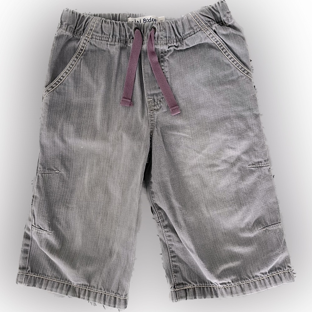 mini Boden Boys’ long shorts, grey. Size 7